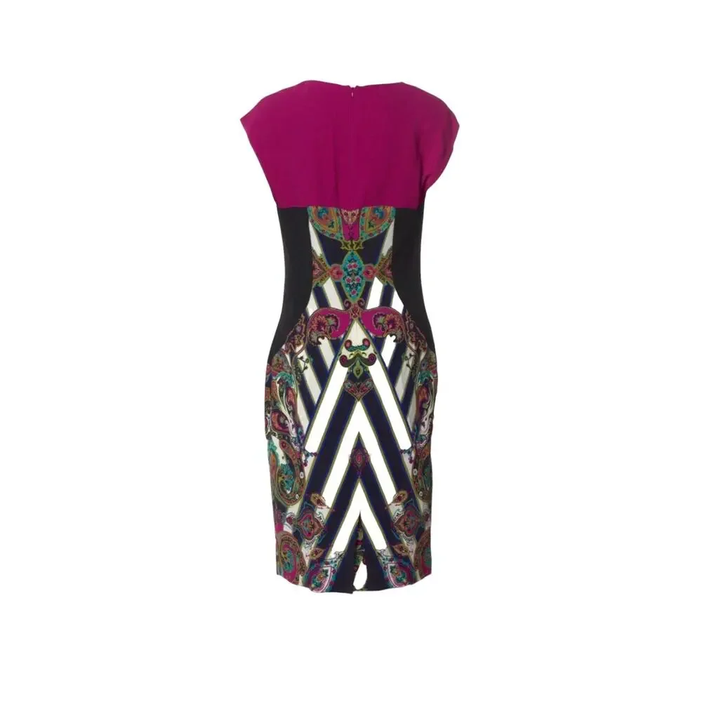 ✨🛍️ Etro Multicolor Paisley and Striped Midi Dress - Size 10 - Picture 3 of 5